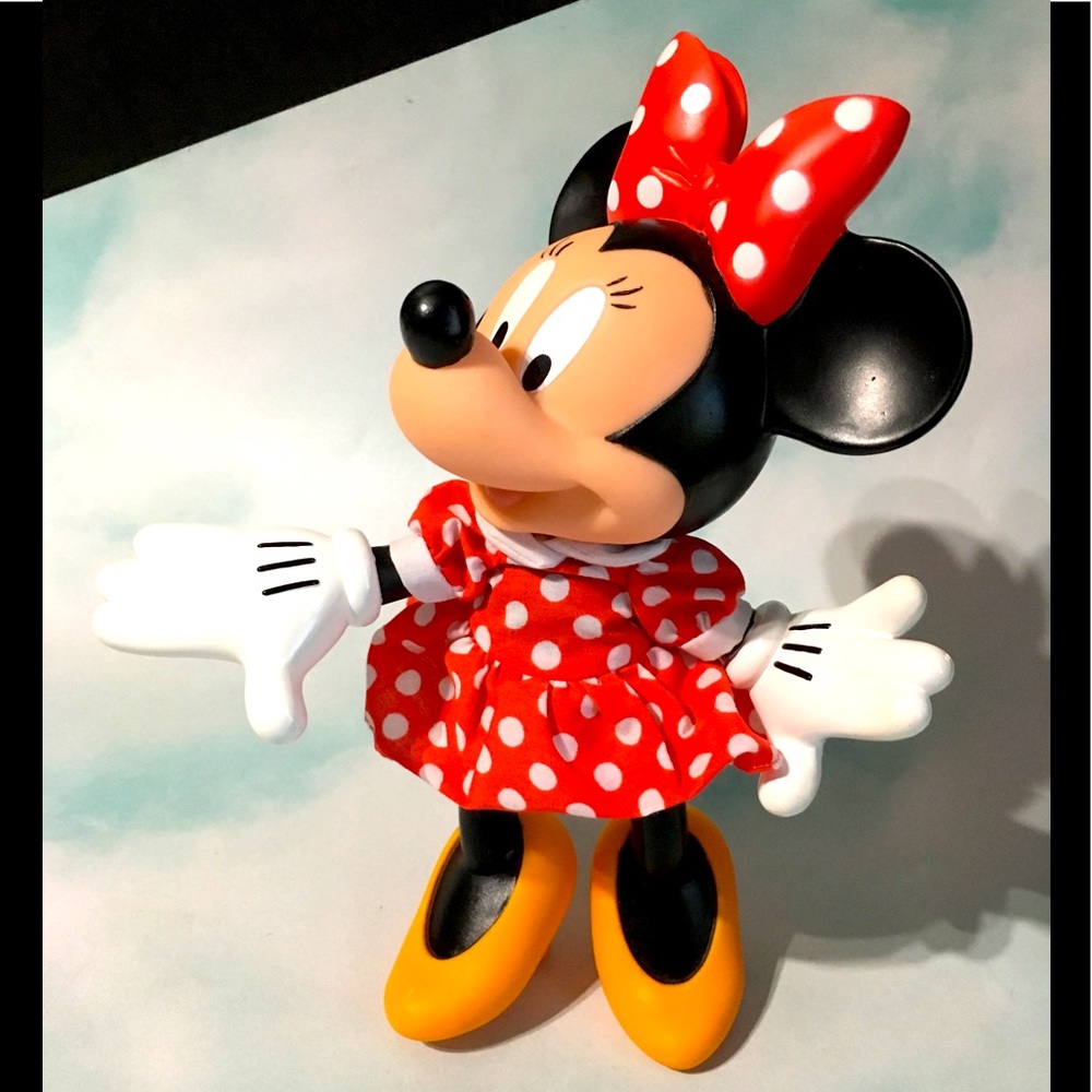 DISNEY VTG 90s MINNIE MOUSE Posable LG PVCToy 9.5”